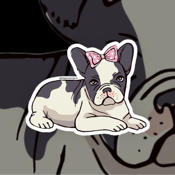 Cute French Bulldog Glossy Sticker - Picture 1 of 4
